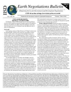 Earth Negotiations Bulletin  CSW-44 #3  .A Reporting
