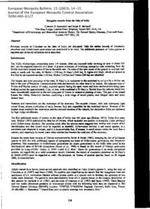 European Mosquito Bulletin, [removed]), 14-15.
 Journal of the European Mosquito Control Association
 ISSN1460-6127 Mosquito records from the Isles of Seilly Clement D. Ramsdale1 and Ralph E. Harbach2 Lodge, London Road, 