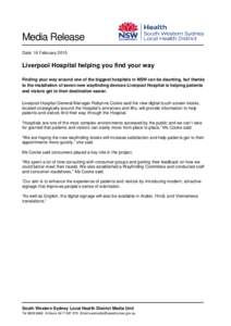 Liverpool Hospital helping you find your way