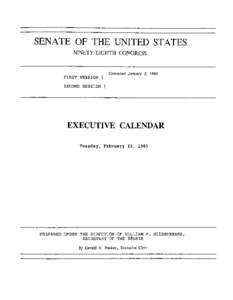 SENATE OF THE UNITED STATES NINETY-EIGHTH CONGRESS FIRST SESSION {  Convened January 3, 1983