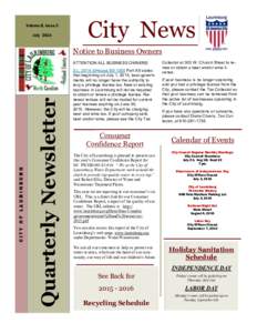 Volume 8, Issue 3 July 2015 City News Notice to Business Owners