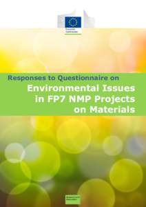 Responses to Questionnaire on  Environmental Issues in FP7 NMP Projects on Materials