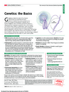 The Journal of the American Medical Association  Genetics: the Basics GENETICS