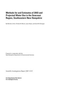 Methods for and Estimates of 2003 and Projected Water Use in the Seacoast Region, Southeastern New Hampshire