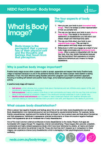 NEDC Fact Sheet - Body Image  What is Body Image? Body image is the perception that a person