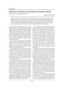 Cotinga 20  Rediscovery of Golden-crowned Manakin Lepidotrix vilasboasi Fábio Olmos and José Fernando Pacheco Cotinga[removed]): 48–50 O Dançador-de-coroa-dourada Lepidotrix (antes Pipra) vilasboasi, antes conhecido