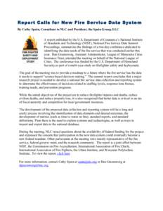 National League of Cities / Firefighting in the United States / Public administration / Gaithersburg /  Maryland / National Institute of Standards and Technology / Firefighter