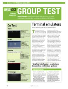 GROUP TEST TERMINAL EMULATORS  TERMINAL EMULATORS  GROUP TEST