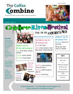 July 2, 2014  The Colfax ombine The CDA, City of Colfax , & Colfax Chamber of Commerce Newsletter