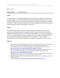 Rationale for Reporting List of Chemicals of High Concern to Children Prepared by the Washington State Department of Health for the Children’s Safe Product Act – [removed]CAS[removed]