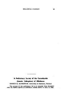 A Preliminary Survey of the Cerambycids (Insecta: Coleoptera) of Oklahoma