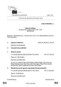 [removed]PARLAMENTUL EUROPEAN Comisia pentru agricultură și dezvoltarea rurală  AGRI_PV(2014)0217_1