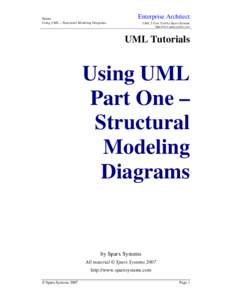 Series: Using UML – Structural Modeling Diagrams Enterprise Architect UML 2 Case Tool by Sparx Systems http://www.sparxsystems.com