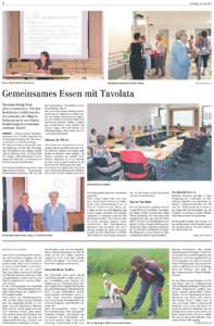 4  Dienstag, 18. Juni 2013 Daniela Specht stellt die Tavolata vor.