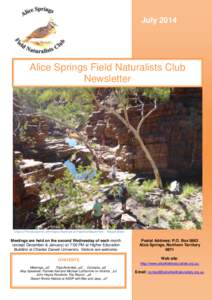 nta Drive by Mat GilfedderThis  July 2014 Alice Springs Field Naturalists Club Newsletter