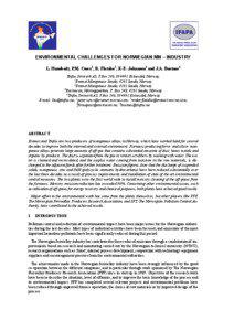 ENVIRONMENTAL CHALLENGES FOR NORWEGIAN MN – INDUSTRY L. Hunsbedt, P.M. Cowx1, R. Flatabø2, K-E. Johansen3 and J.A. Bustnes4 Tinfos Jernverk AS, P.Box 246, N-4491 Kvinesdal, Norway,