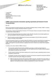 13 August 2010 John Kluver Executive Director Corporations & Markets Advisory Committee GPO Box 3967 SYDNEY NSW 2001