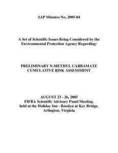 Preliminary N-Methyl Carbamate Cumulative Risk Assessment