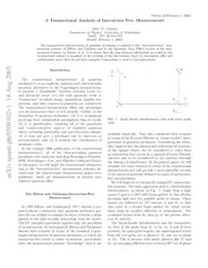 Version 23(February 1, [removed]A Transactional Analysis of Interaction Free Measurements