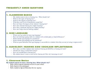   FREQUENTLY ASKED QUESTIONS 1. CLASSROOM BASICS -