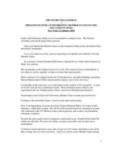 Politics / Hédi Annabi / Haiti / Edmond Mulet / Bill Clinton / Haiti earthquake / International relations / Government / United Nations Stabilisation Mission in Haiti