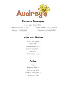 Espresso Beverages 8 oz. - Single, Double, Triple Cappuccino – Café Cortado – 75