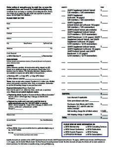Order online at www.gfoa.org, by mail, fax, or scan the completed form and e-mail it to [removed]. o Indicate if you are faxing or scanning and e-mailing this form. (Faxes and e-mails are accepted only with c