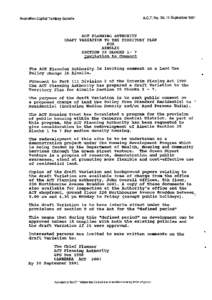 Australian Capital Territory Gazette  A.C.T. No. 36,11 September 1991 ACT PLANNING AUTHORITY DRAFT VARIATION TO THE TERRITORY PLAN