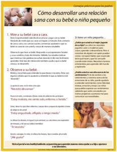 Consejos prácticos para los padres Cómo desarrollar una relación sana con su bebé o niño pequeño