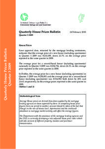 Quarterly House Prices Bulletin  24 February 2010 Quarter[removed]