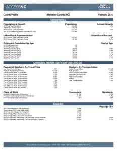 County Profile  Alamance County (NC) February 2015