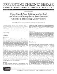 VOLUME 8: NO. 4, A85  JULY 2011 ORIGINAL RESEARCH  Using Small-Area Estimation Method