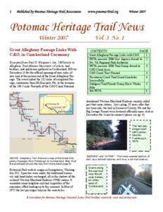 1  Published by Potomac Heritage Trail Association www.potomacTrail.org