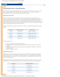 Visual Intercept Tech Tip - Hiding Fields and Tabs in Visual Intercept Web