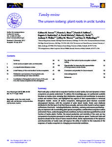 Review  Tansley review The unseen iceberg: plant roots in arctic tundra Author for correspondence: Colleen M. Iversen