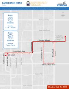 CAMELBACK ROAD Route Trolley service, stops and schedules are subject to change without notice. Callor go to www.ScottsdaleAZ.gov and search “Trolley” for the latest route information. No Service: New Y