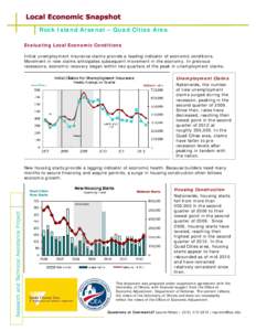 Rock Island Arsenal – Quad Cities Area Evaluating Local Economic Conditions Initial unemployment insurance claims provide a leading indicator of economic conditions. Movement in new claims anticipates subsequent moveme