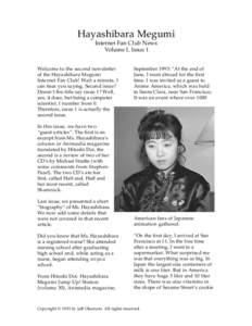 Megumi / Japanese people / Voice acting in Japan / Okamoto / Anime / North Korean abductions of Japanese / Megumi Hayashibara