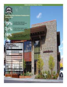 IDAHO CHAPTER PROJECT PROFILE  Rocky Mountain Hardware Headquarters Hailey, Idaho  79%