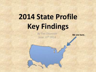 2014 State Profile Key Findings By Tim Diomede June 13th[removed]We are here.