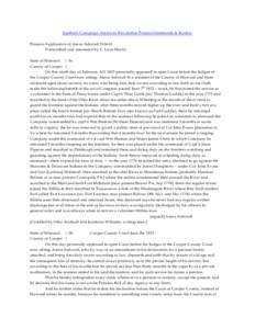 Southern Campaign American Revolution Pension Statements & Rosters Pension Application of Amos Ashcraft S16610 Transcribed and annotated by C. Leon Harris State of Missouri } Ss County of Cooper } On this ninth day of Fe