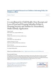 Journal of Applied Research on Children: Informing Policy for Children at Risk Volume 5 | Issue 2 Article 2