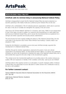 Cultural policy / Social policy / National Association for the Visual Arts
