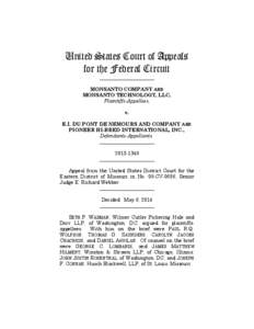 United States Court of Appeals for the Federal Circuit ______________________ MONSANTO COMPANY AND MONSANTO TECHNOLOGY, LLC,