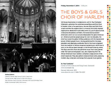 Harlem / Traditional black gospel / Choir / Pennsylvania / African-American culture / Fifth Avenue / Oakland