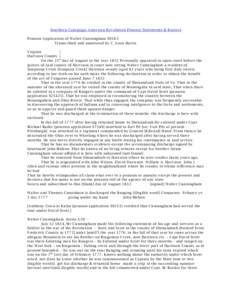 Southern Campaign American Revolution Pension Statements & Rosters Pension Application of Walter Cunningham S9263 Transcribed and annotated by C. Leon Harris Virginia } Harrison County }