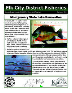 Elk City District Fisheries Kansas Department of Wildlife, Parks and Tourism Summer[removed]Montgomery State Lake Renovation