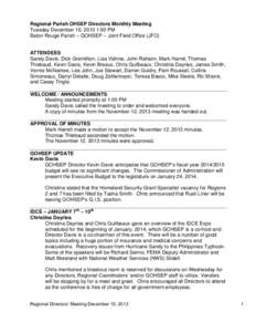 Calcasieu Parish /  Louisiana / Homeland Security Grant Program / Board of directors / Louisiana State Police / St. Tammany Parish /  Louisiana / Private law / Louisiana / Business / Greater New Orleans / Police Jury