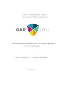 Relation between disaster losses and environmental degradation in the Peruvian Amazon Tonini, M., Vega Orozco, C., Charrière, M., and Tapia, R.  November, 2010