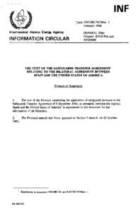 INFCIRC/92/Mod.2 - The Text of the Safeguards Transfer Agreement Relating to the Bilaterial Agreement Between Spain and the United States of America